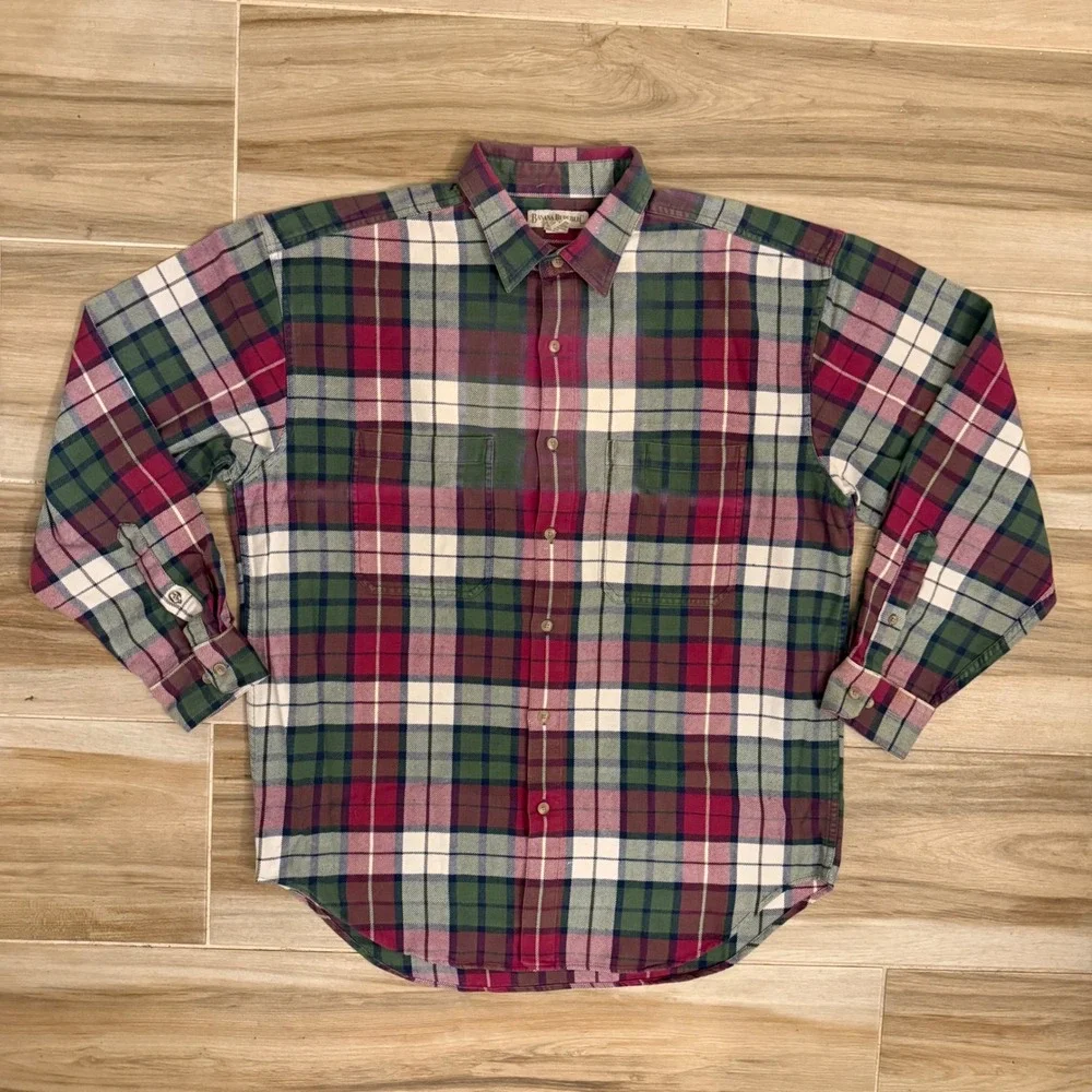 Vintage 90s Banana Republic Plaid Flannel - Boxy Oversized XL Grunge Overshirt